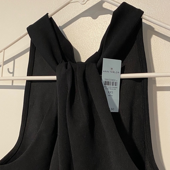 NWT Ann Taylor Twist Front Halter Tank Black XXSP - Picture 6 of 7